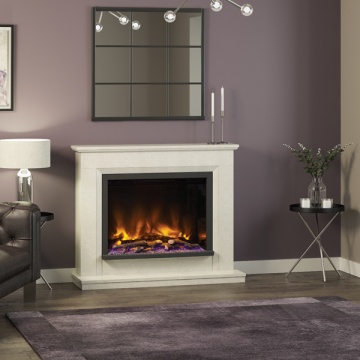 Elgin & Hall Pryzm Alesso 48'' Marble Electric Fireplace Suite